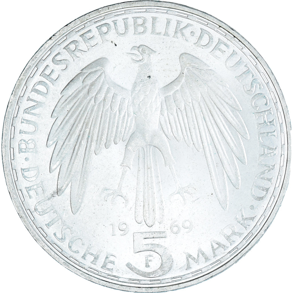 Coin, GERMANY - FEDERAL REPUBLIC, 5 Mark, 1969, Stuttgart, Germany, MS(60-62)