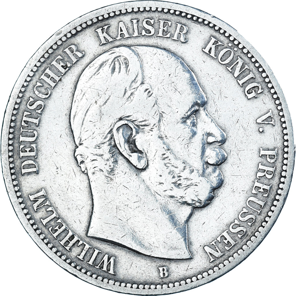 Coin, German States, PRUSSIA, Wilhelm I, 5 Mark, 1876, Breslau, VF(30-35)