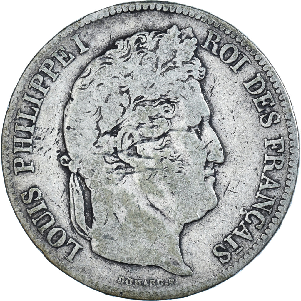 Moeda, França, Louis-Philippe, 5 Francs, 1832, Bayonne, VF(20-25), Prata