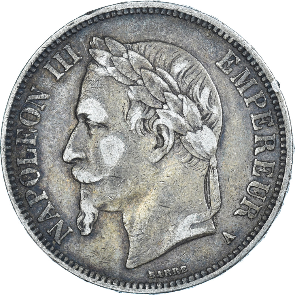 Moneta, Francja, Napoleon III, 5 Francs, 1869, Paris, VF(30-35), Srebro