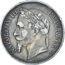 Moneta, Francja, Napoleon III, 5 Francs, 1869, Paris, VF(30-35), Srebro