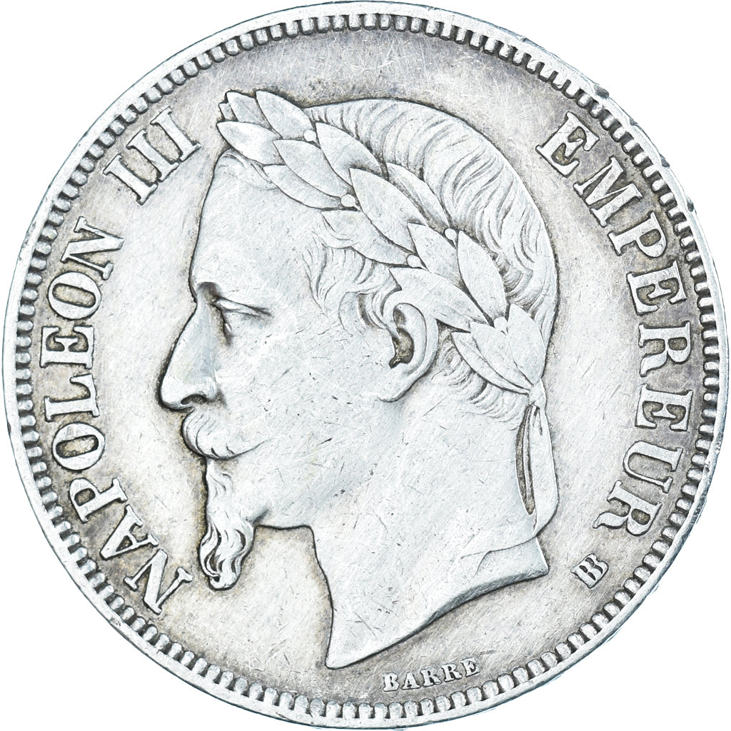 Coin, France, Napoléon III, 5 Francs, 1867, Strasbourg, EF(40-45), Silver