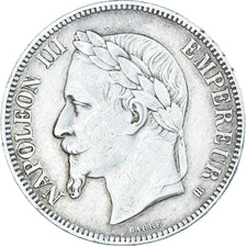 Coin, France, Napoléon III, 5 Francs, 1867, Strasbourg, EF(40-45), Silver