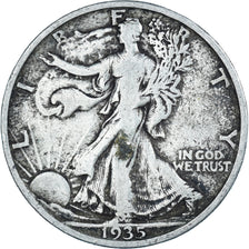 Coin, United States, Walking Liberty Half Dollar, Half Dollar, 1935, U.S. Mint