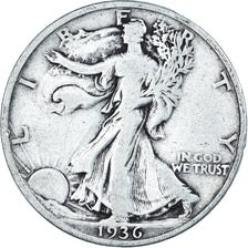 Coin, United States, Walking Liberty Half Dollar, Half Dollar, 1936, U.S. Mint