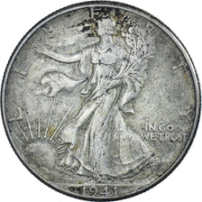 Coin, United States, Walking Liberty Half Dollar, Half Dollar, 1941, U.S. Mint