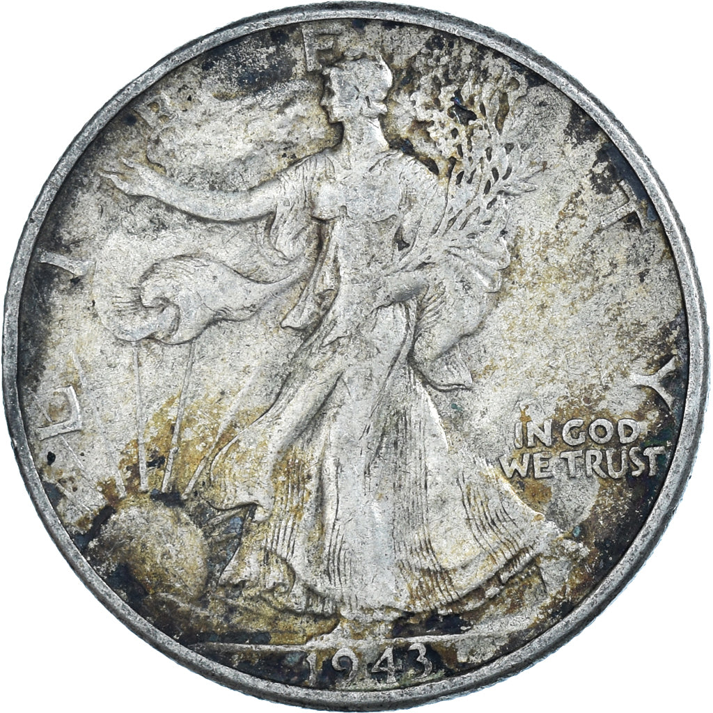 Coin, United States, Half Dollar, 1943, Philadelphia, VF(30-35), Silver, KM:142