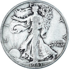Moneta, Stati Uniti, Half Dollar, 1943, Philadelphia, MB, Argento, KM:142