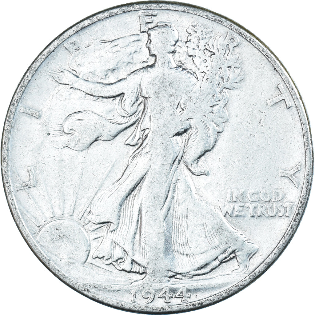 Coin, United States, Walking Liberty Half Dollar, Half Dollar, 1944, U.S. Mint