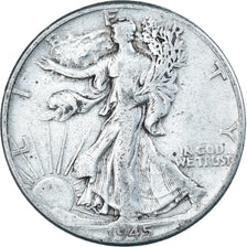 Coin, United States, Walking Liberty Half Dollar, Half Dollar, 1945, U.S. Mint