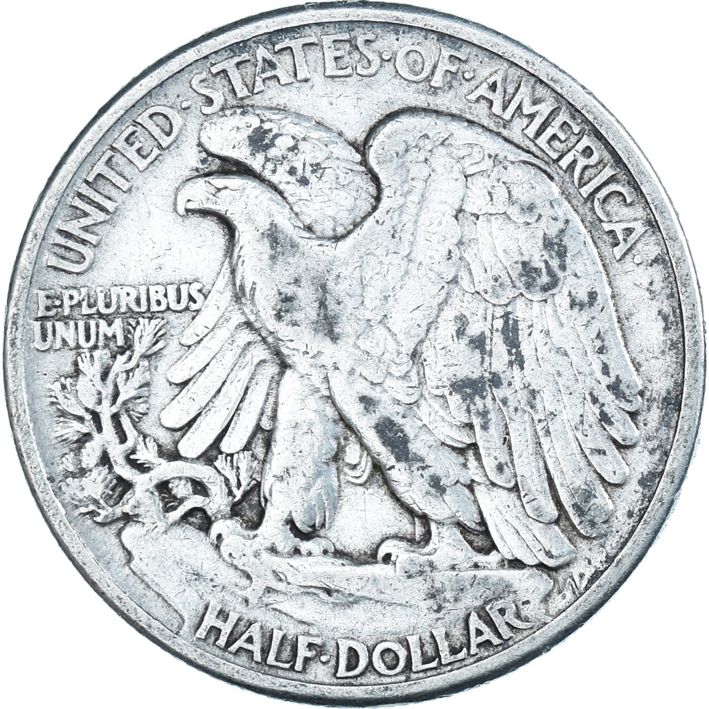 Coin, United States, Walking Liberty Half Dollar, Half Dollar, 1945, U.S. Mint