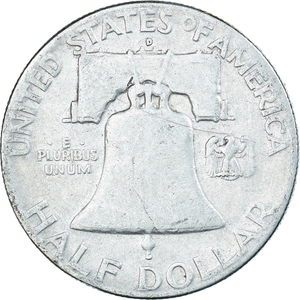 Coin, United States, Franklin Half Dollar, Half Dollar, 1948, U.S. Mint, Denver