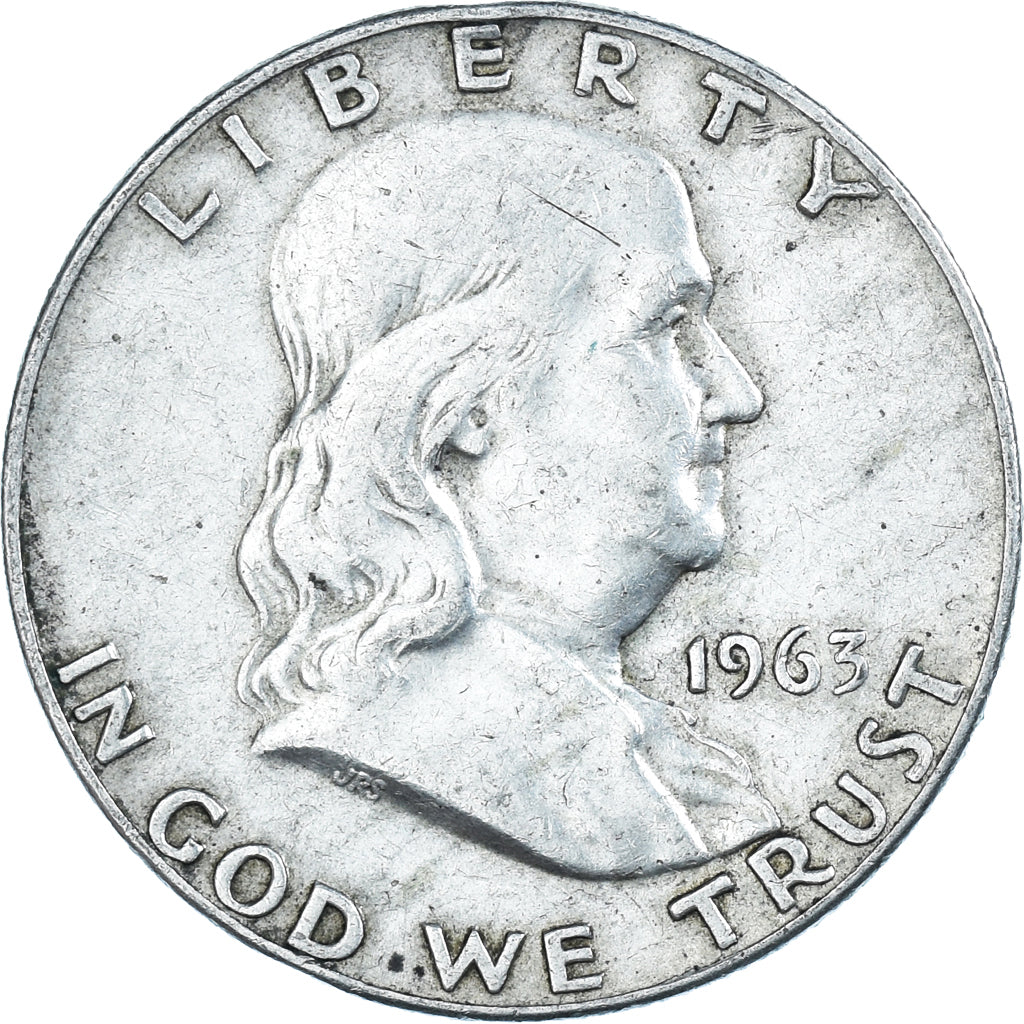 Coin, United States, Franklin Half Dollar, Half Dollar, 1963, U.S. Mint, Denver