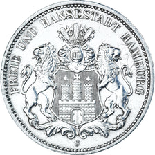 Moneta, Stati tedeschi, HAMBURG, 3 Mark, 1912, Hamburg, MB+, Argento, KM:620