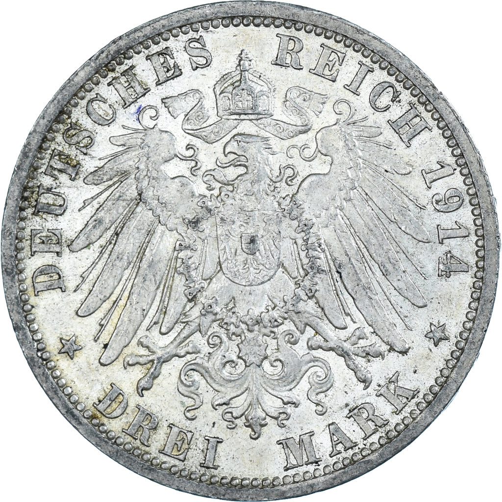 Monnaie, Etats allemands, PRUSSIA, Wilhelm II, 3 Mark, 1914, Berlin, TTB+