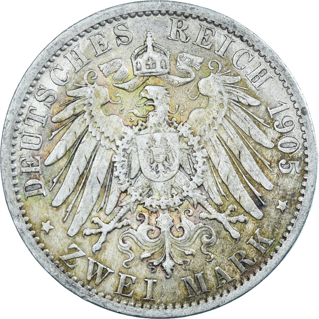 Coin, German States, PRUSSIA, Wilhelm II, 2 Mark, 1905, Berlin, VF(20-25)