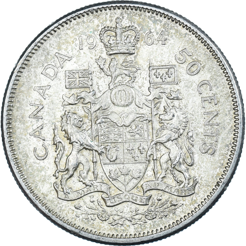 Coin, Canada, Elizabeth II, 50 Cents, 1964, Royal Canadian Mint, Ottawa