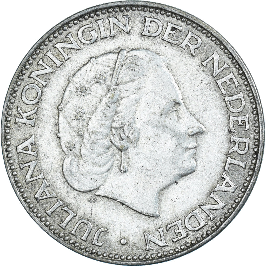 Munten, Nederland, Juliana, 2-1/2 Gulden, 1964, ZF, Zilver, KM:185
