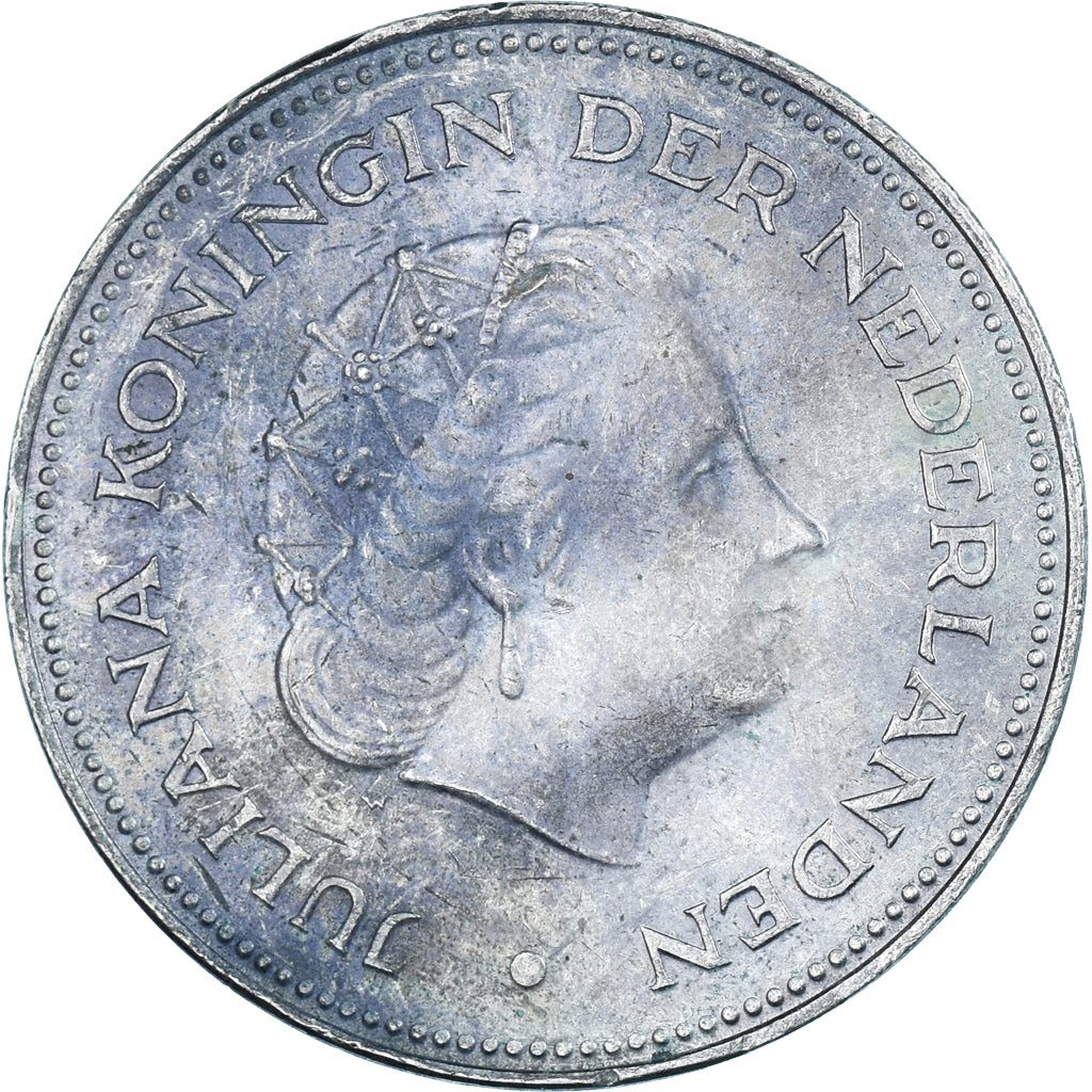 Coin, Netherlands, Juliana, 10 Gulden, 1970, EF(40-45), Silver, KM:195