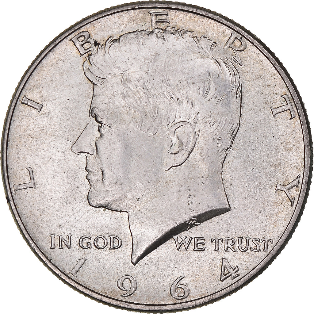 Coin, United States, Kennedy Half Dollar, Half Dollar, 1964, U.S. Mint, Denver