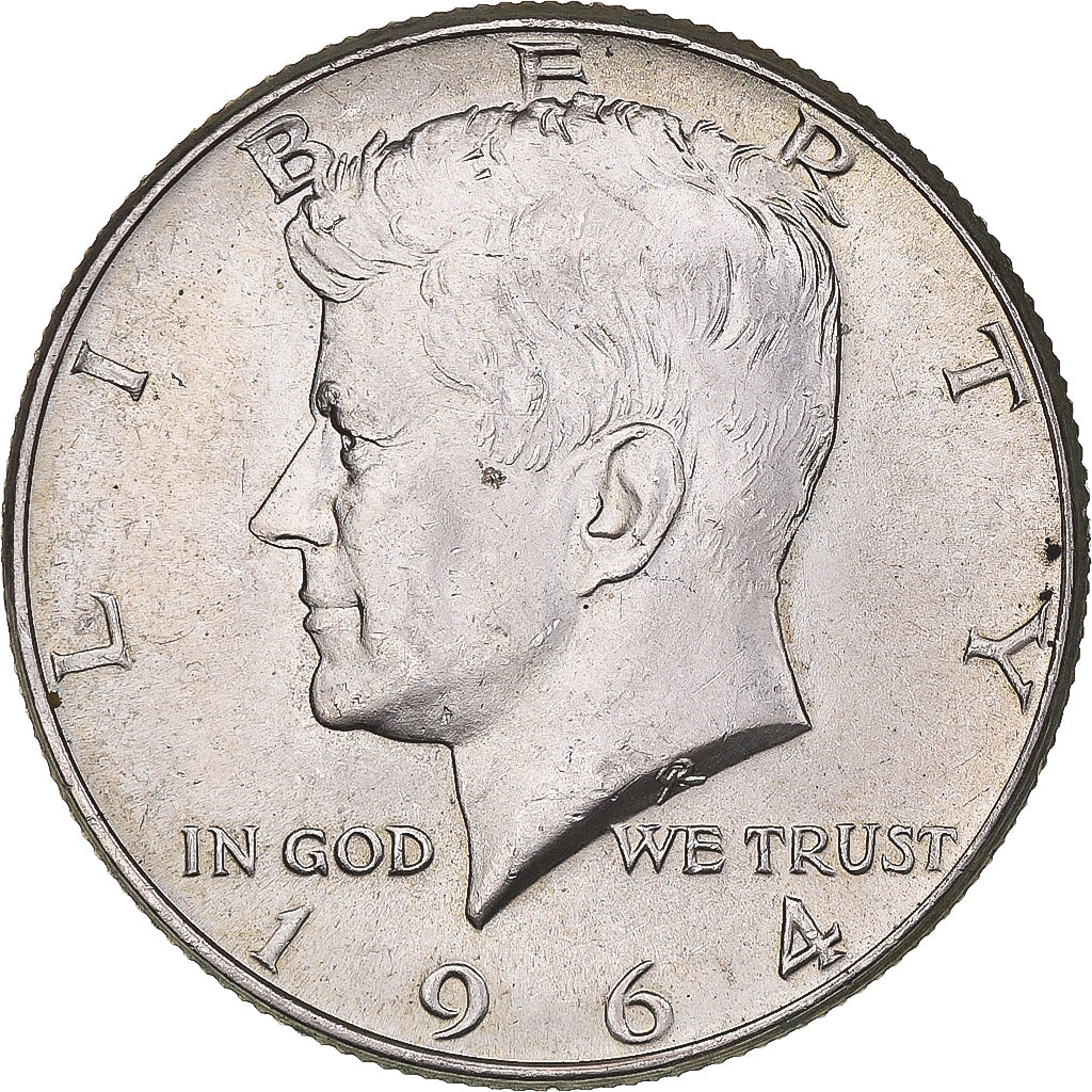 Coin, United States, Kennedy Half Dollar, Half Dollar, 1964, U.S. Mint