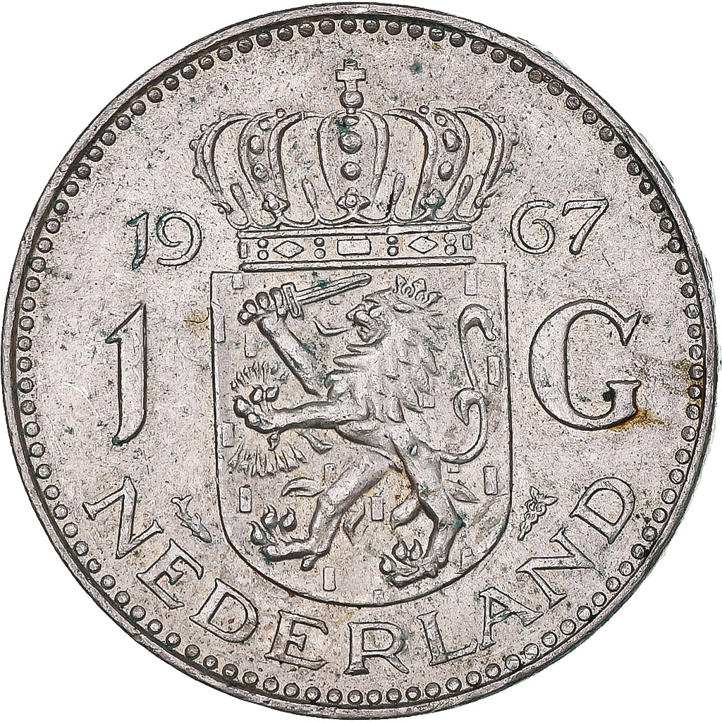 Coin, Netherlands, Juliana, Gulden, 1967, EF(40-45), Silver, KM:184