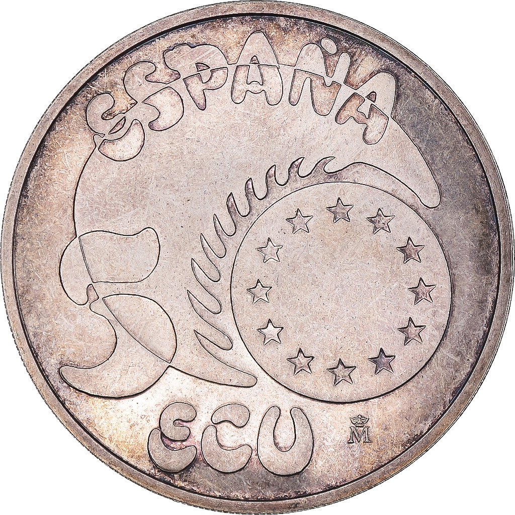 Coin, Spain, Juan Carlos I, 5 Ecu, 1989, Madrid, MS(60-62), Silver, KM:M24