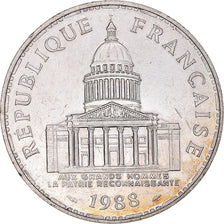 Moneta, Francja, Panthéon, 100 Francs, 1988, Paris, AU(50-53), Srebro