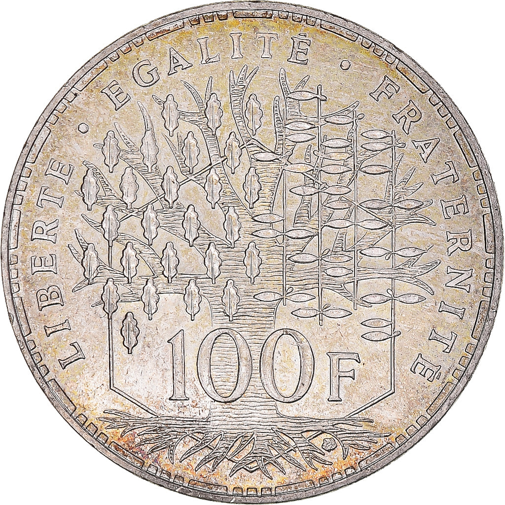 Coin, France, Panthéon, 100 Francs, 1988, Paris, AU(50-53), Silver, KM:951.1