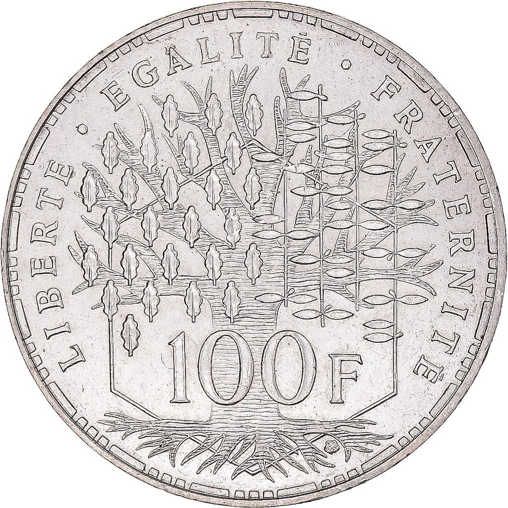 Munten, Frankrijk, Panthéon, 100 Francs, 1988, Paris, ZF+, Zilver, KM:951.1