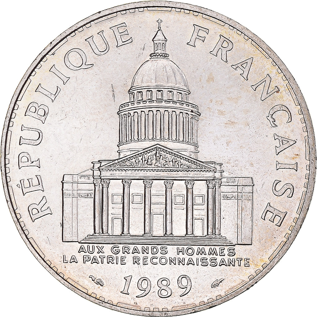 Munten, Frankrijk, Panthéon, 100 Francs, 1989, Paris, PR+, Zilver, KM:951.1