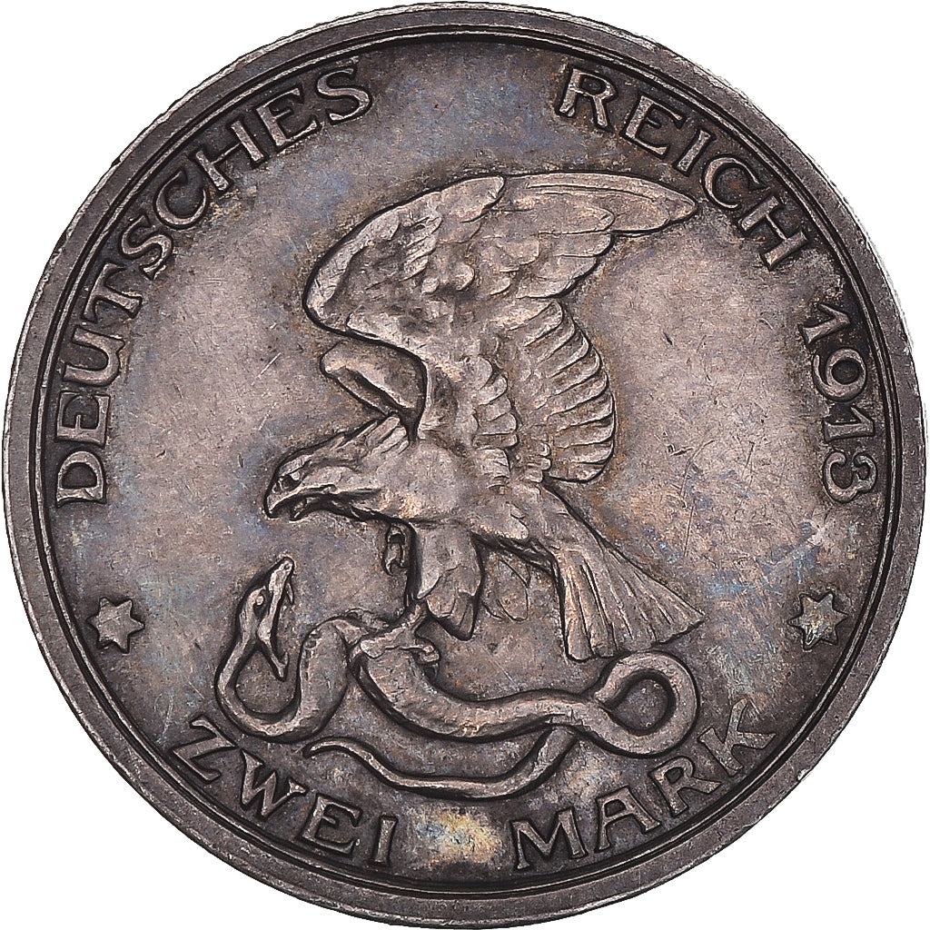 Münze, Deutsch Staaten, PRUSSIA, Wilhelm II, 2 Mark, 1913, Berlin, VZ, Silber