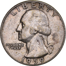 Coin, United States, Washington Quarter, Quarter, 1959, U.S. Mint, Philadelphia