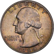 Coin, United States, Washington Quarter, Quarter, 1964, U.S. Mint, Denver