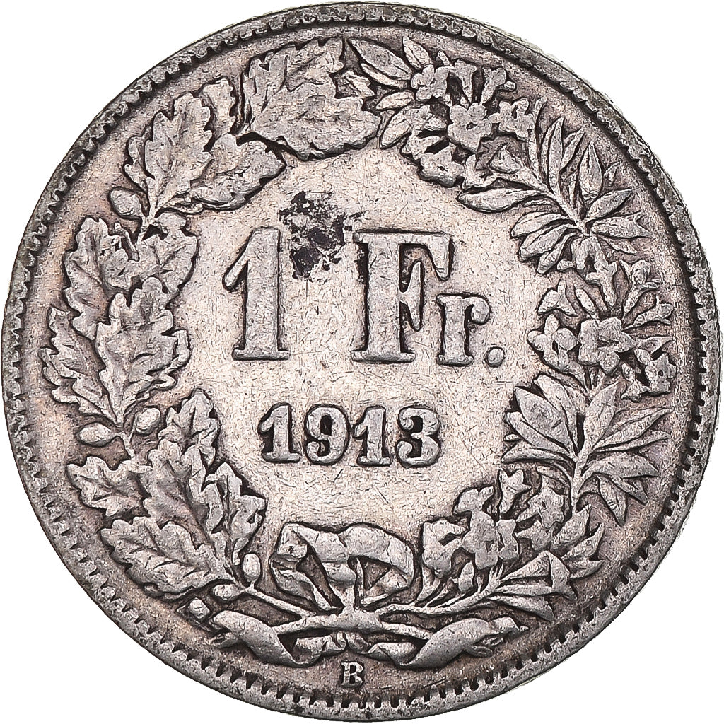 Coin, Switzerland, Franc, 1913, Bern, VF(30-35), Silver, KM:24