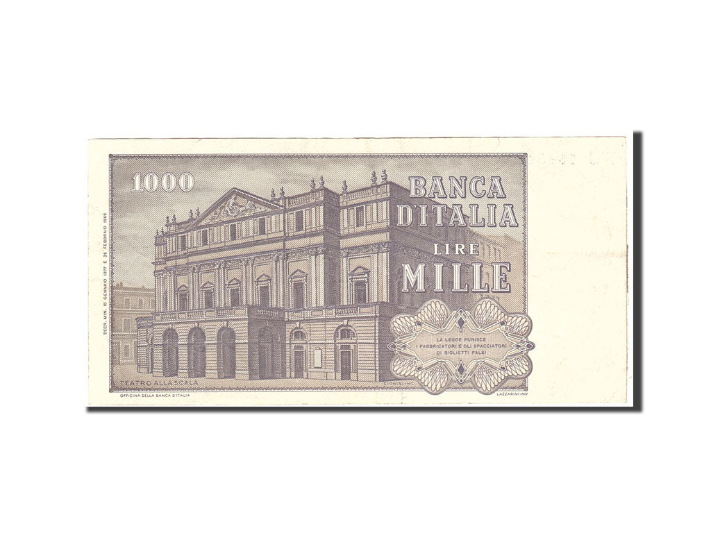 Italy, 1000 Lire, KM:101e, 1977-01-10, EF(40-45)