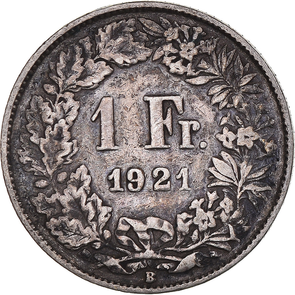 Coin, Switzerland, Franc, 1921, Bern, VF(30-35), Silver, KM:24