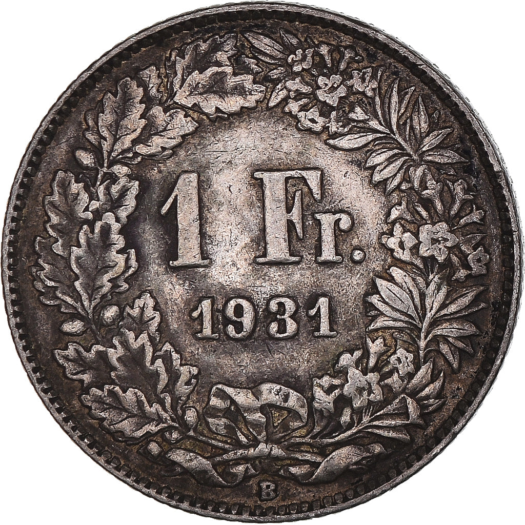 Coin, Switzerland, Franc, 1931, Bern, EF(40-45), Silver, KM:24