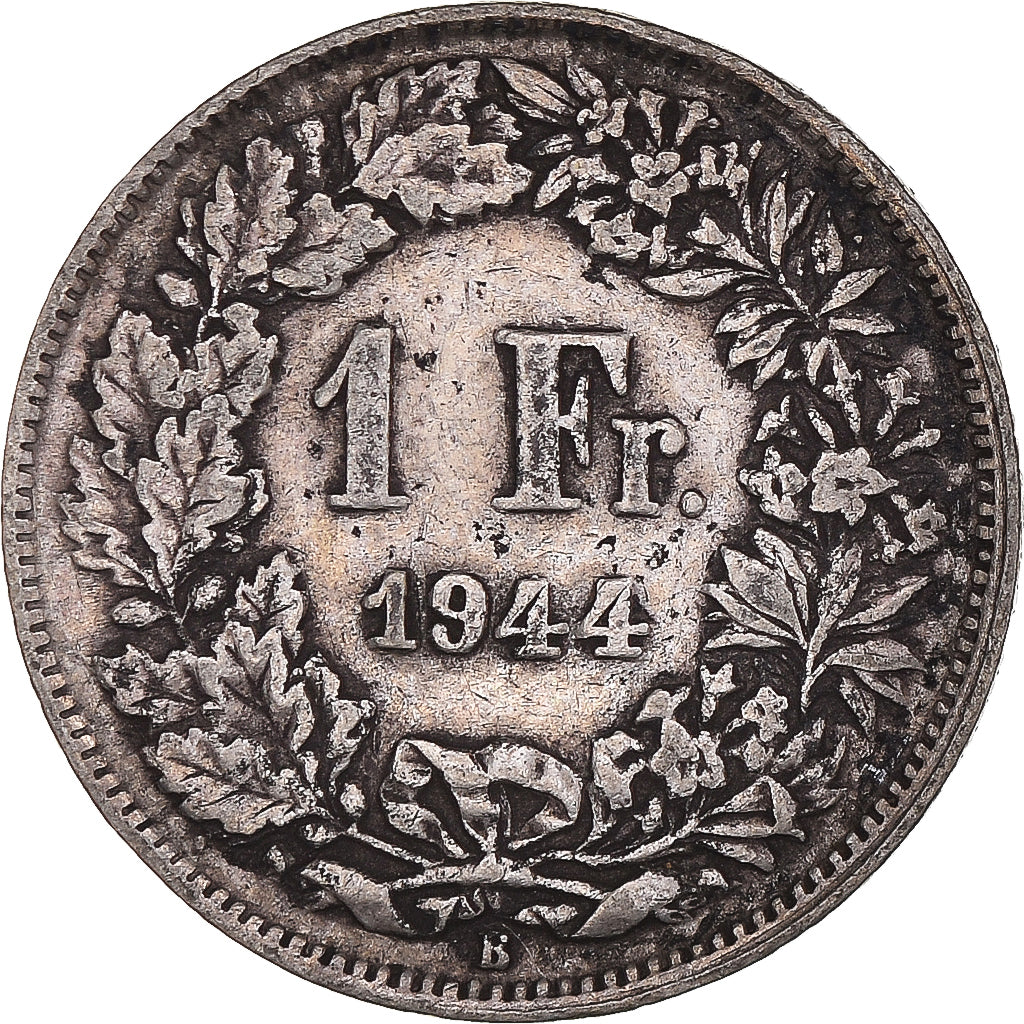 Coin, Switzerland, Franc, 1944, Bern, VF(30-35), Silver, KM:24