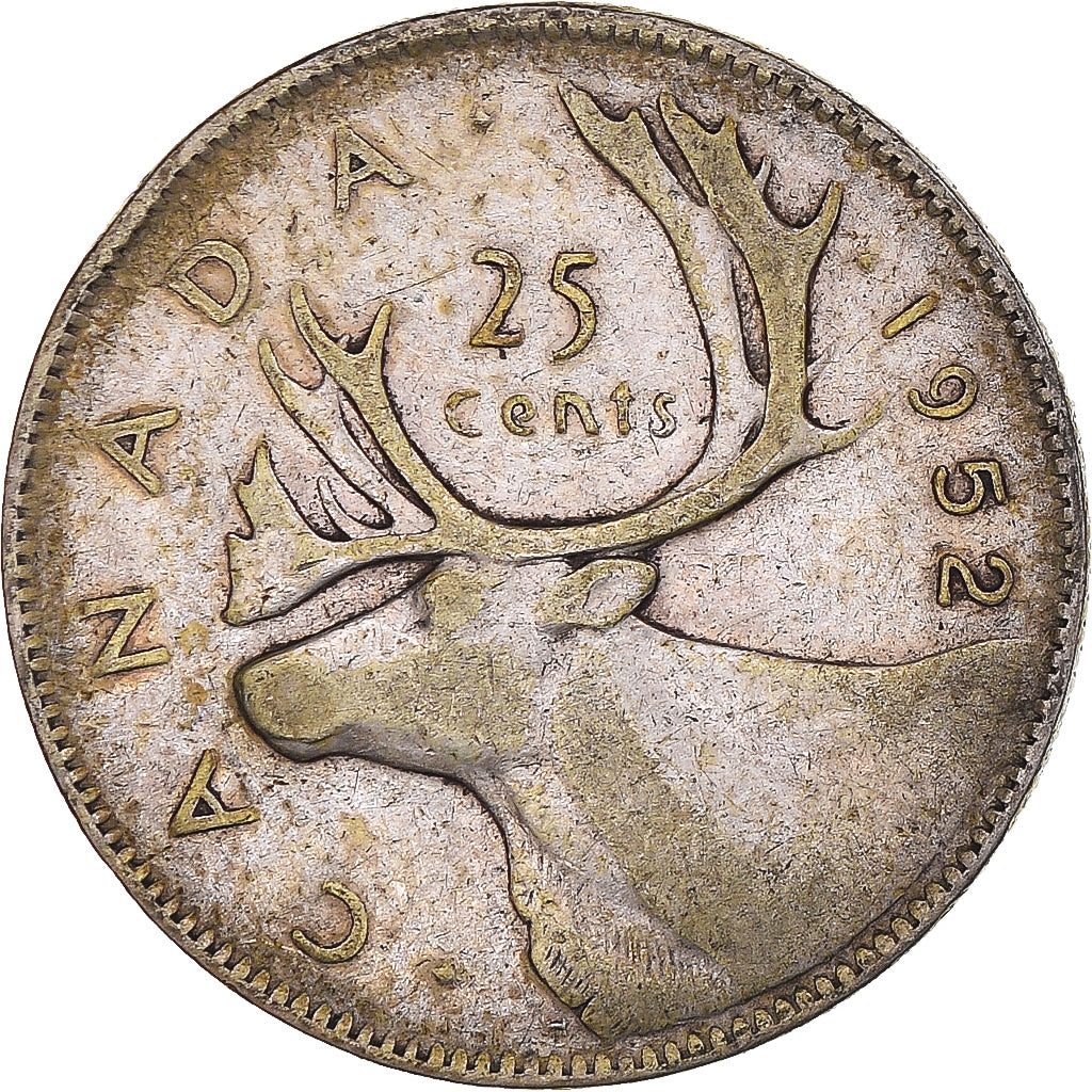 Coin, Canada, George VI, 25 Cents, 1952, Royal Canadian Mint, Ottawa, VF(30-35)