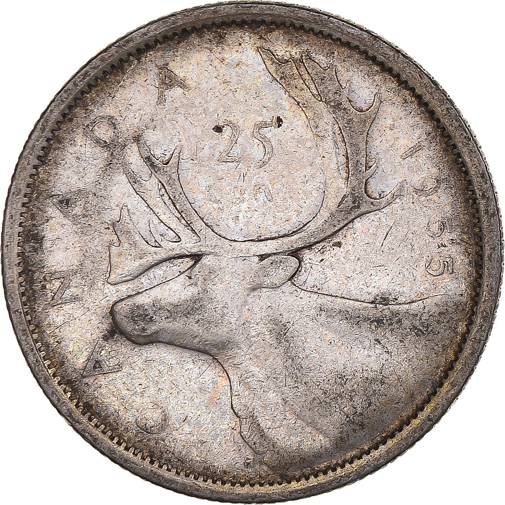 Coin, Canada, Elizabeth II, 25 Cents, 1955, Royal Canadian Mint, Ottawa