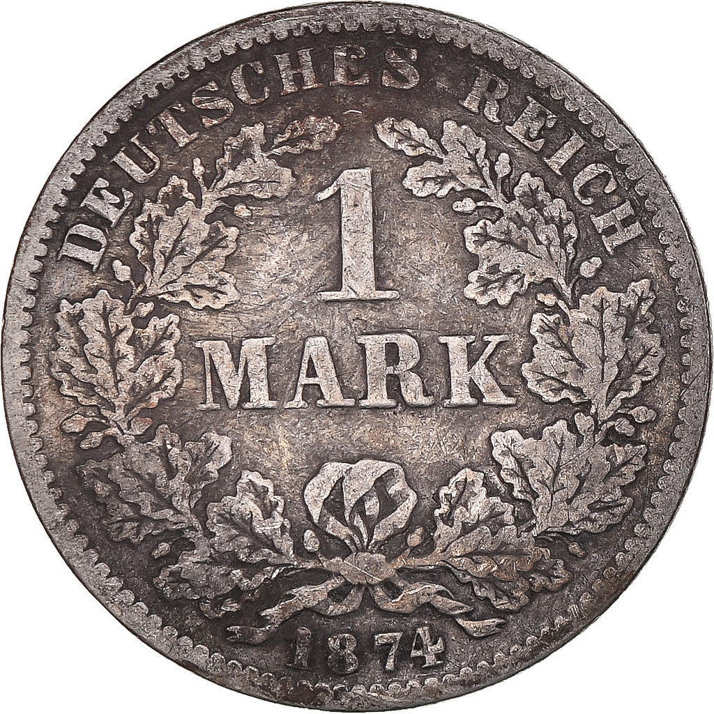 Coin, GERMANY - EMPIRE, Wilhelm I, Mark, 1874, Stuttgart, VF(20-25), Silver