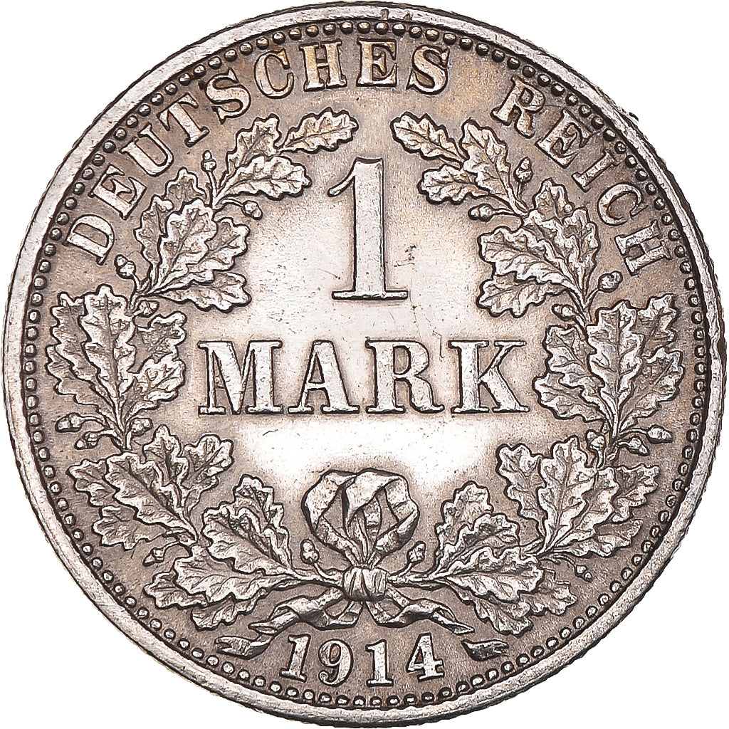 Coin, GERMANY - EMPIRE, Wilhelm II, Mark, 1914, Stuttgart, EF(40-45), Silver