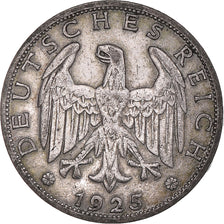 Coin, GERMANY, WEIMAR REPUBLIC, Mark, 1925, Berlin, EF(40-45), Silver, KM:42