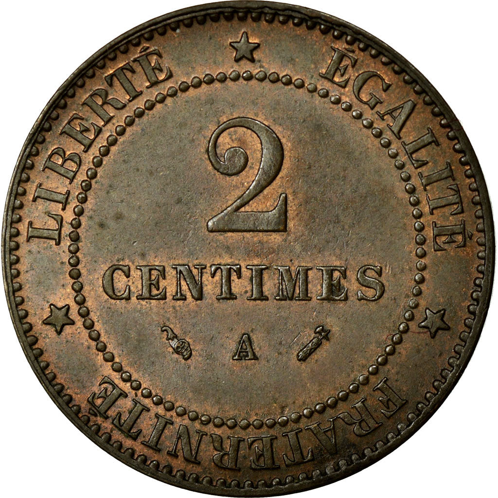 Monnaie, France, Cérès, 2 Centimes, 1896, Paris, SUP+, Bronze, Gadoury:105
