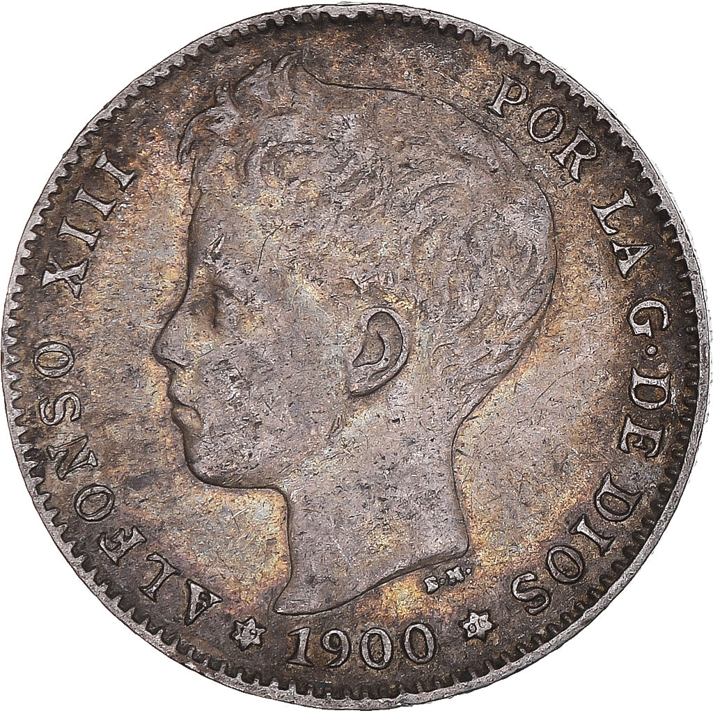 Moneta, Spagna, Alfonso XIII, Peseta, 1900, Madrid, BB+, Argento, KM:706