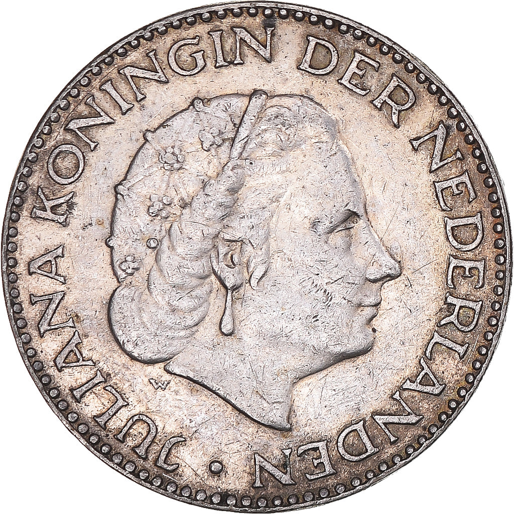 Coin, Netherlands, Gulden, 1955, AU(50-53), Silver