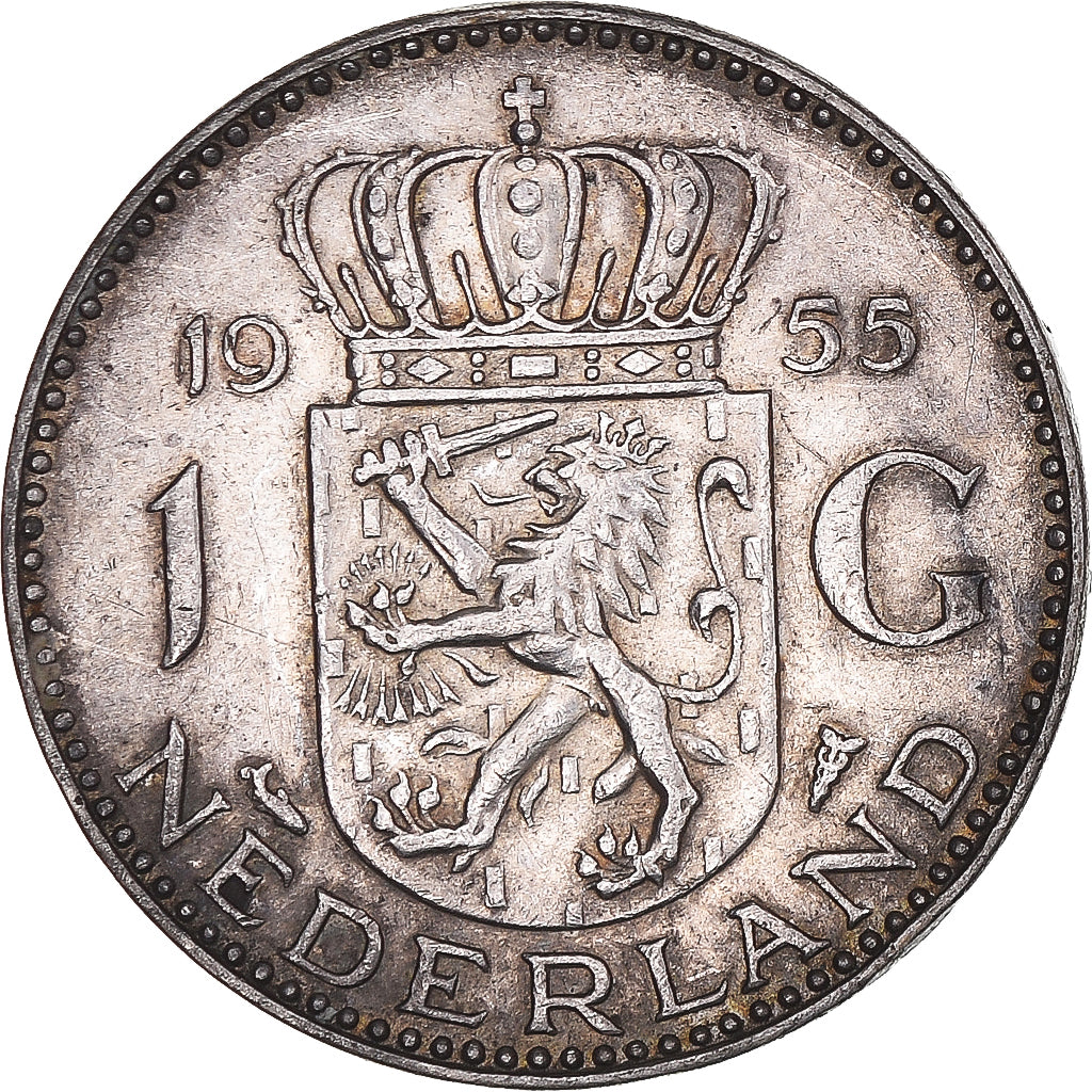 Coin, Netherlands, Gulden, 1955, AU(50-53), Silver