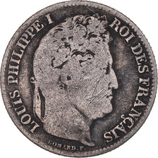 Monnaie, France, Louis-Philippe, Franc, 1837, Rouen, B+, Argent, KM:748.2