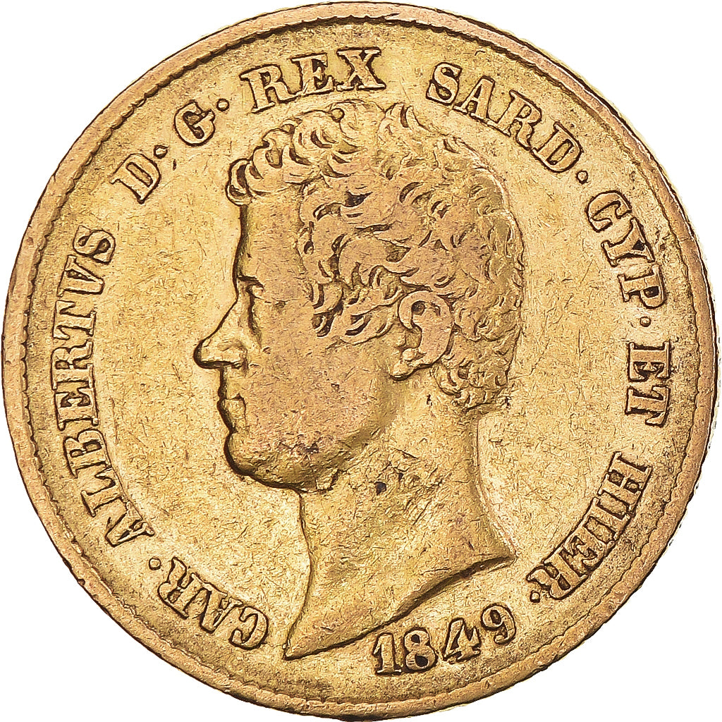 Coin, ITALIAN STATES, SARDINIA, Carlo Alberto, 20 Lire, 1849, Genoa, VF(30-35)